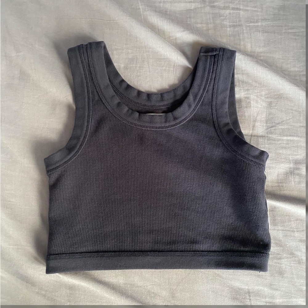 Urban Black Ribbed Crop Top